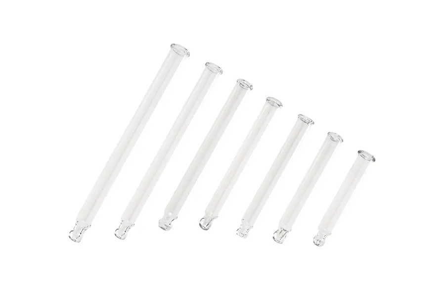 Tube en verre avec boule sans graduation pour compte-gouttes de 5-100 ml Tube en verre avec boule sans graduation pour compte-gouttes de 5-100 ml