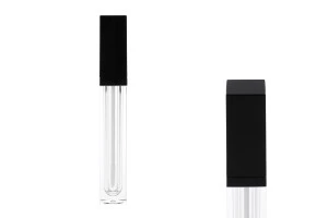 Etui acrylique pour gloss à lèvres 8 ml avec bouchon en couleur noir - 6 pcs-1