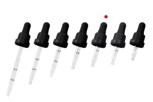 15 ml Tropfer mit schwarzer breiter Sicherheitskappe, Farbverlauf und Schnuller in schwarzer MAT oder glänzender Farbe - in Einzelverpackung-5