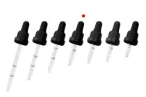 Σταγονομετρητής 20 ml με μαύρο φαρδύ καπάκι ασφαλείας, διαβάθμιση και πιπίλα σε μαύρο ΜΑΤ ή γυαλιστερό χρώμα - σε ατομική συσκευασία
