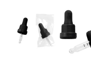 Σταγονομετρητής 5 ml με μαύρο φαρδύ καπάκι ασφαλείας, διαβάθμιση και πιπίλα σε μαύρο ΜΑΤ ή γυαλιστερό χρώμα - σε ατομική συσκευασία-2