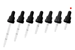 Σταγονομετρητής 5 ml με μαύρο φαρδύ καπάκι ασφαλείας, διαβάθμιση και πιπίλα σε μαύρο ΜΑΤ ή γυαλιστερό χρώμα - σε ατομική συσκευασία-6