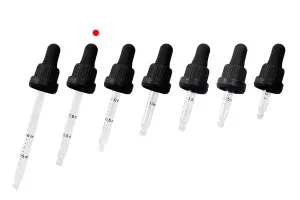 Σταγονομετρητής 50 ml με μαύρο φαρδύ καπάκι ασφαλείας, διαβάθμιση και πιπίλα σε μαύρο ΜΑΤ ή γυαλιστερό χρώμα - σε ατομική συσκευασία-2