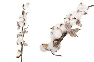 Branche décorative - fleur de coton-1