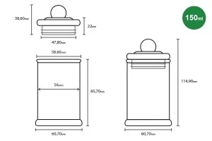 Small 150ml glass storage jar with airtight glass cap-3