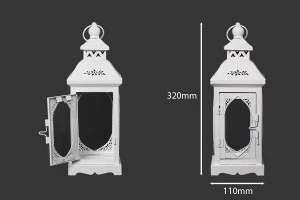 Metallische Laterne, ziseliert mit Fenstern aus Glas, Set aus 3 Laternen S-M-L-4
