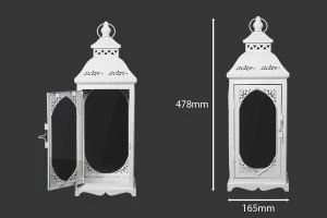 Metallische Laterne, ziseliert mit Fenstern aus Glas, Set aus 3 Laternen S-M-L-5