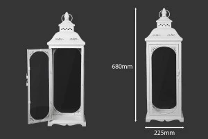 Metallische Laterne, ziseliert mit Fenstern aus Glas, Set aus 3 Laternen S-M-L-6