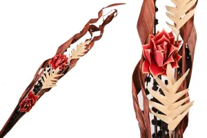 Decorative dried flowers 1.4 m in maroon color-1