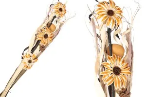 Decorative dried flowers 1,1 m in beige brown color-1