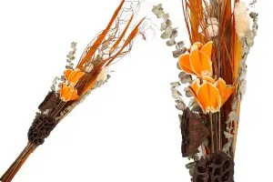 Decorative dried flowers 1,2 m in orange color-1