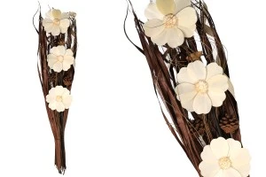 Decorative branches 80 cm with white flowers-1