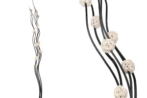 Decorative branches 1.5 m in black color with white balls - bouquet of 5 pcs-1