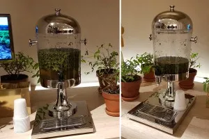 Récipient de service métallique en acier inoxydable avec robinet en plastique et tube intérieur en inox pour les glaçons - 8litres-3