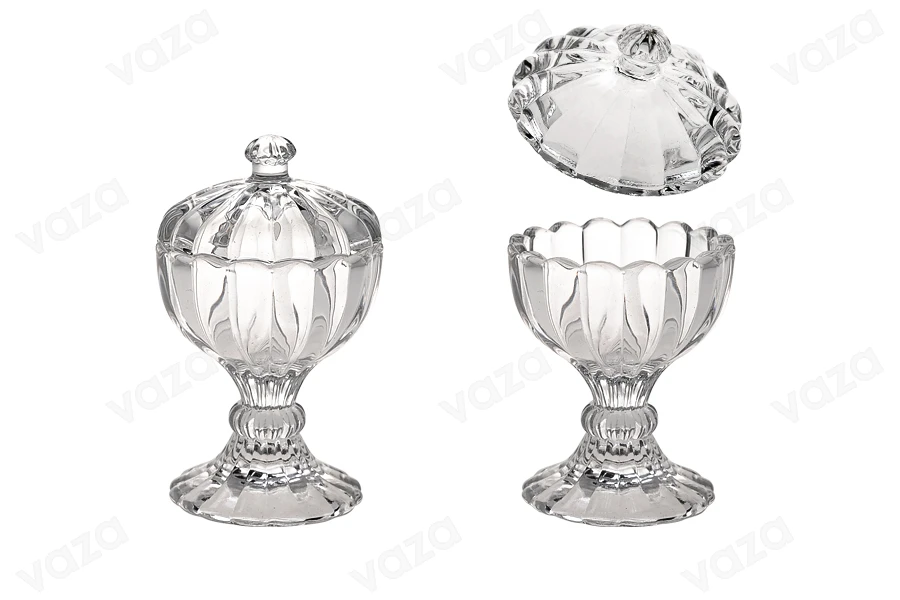 Glass beads 98x59 mm with base and lid Glass beads 98x59 mm with base and lid-