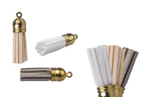 Pompon en blanc suede de différentes couleurs - 20 pièces
