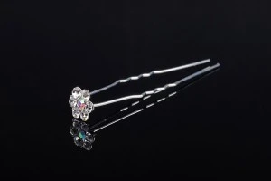 Épingle décorative en métal avec strass en forme de marguerite (largeur 11 mm) - 20pcs-2