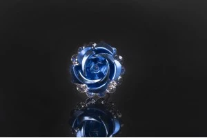 Épingle décorative en métal avec strass en forme de rose (largeur 18 mm) - 20 pièces-7
