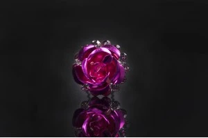 Épingle décorative en métal avec strass en forme de rose (largeur 18 mm) - 20 pièces-3