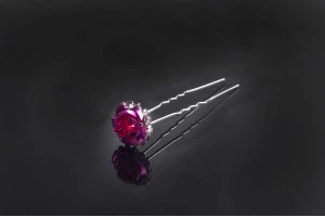 Épingle décorative en métal avec strass en forme de rose (largeur 18 mm) - 20 pièces-4