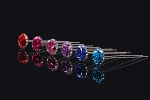 Épingle décorative en métal avec strass en forme de rose (largeur 18 mm) - 20 pièces-2