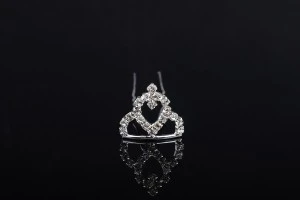 Épingle décorative en métal avec strass en forme de couronne (largeur 25 mm, hauteur 17 mm) - 20 pcs-1