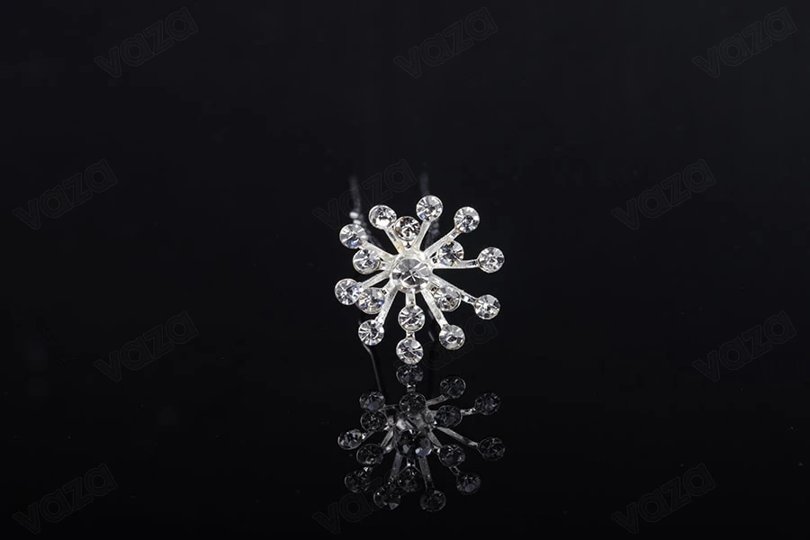 Spilla decorativa in metallo con strass a forma di fiore (larghezza 23 mm) – 20 pz-εικόνα_προϊοντική