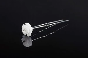 Épinge décorative en métal avec perle et strass en forme de rose (largeur 12 mm) - 20 pièces-2