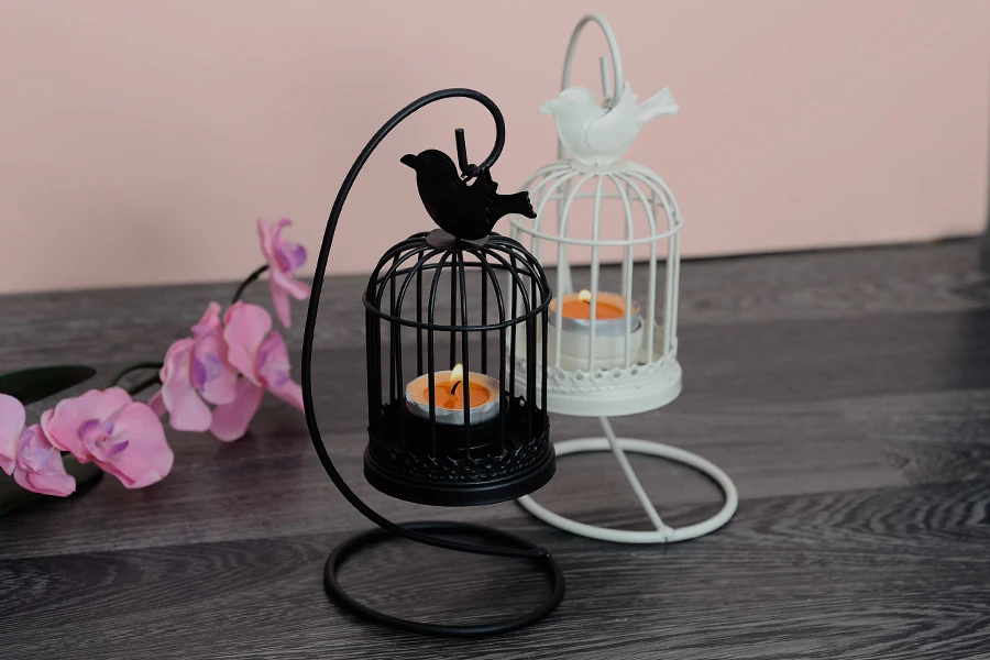Decorative metal hanging bird cages