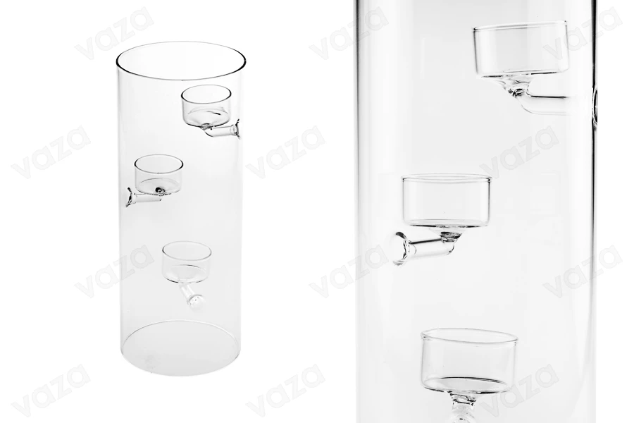 Διακοσμητικό από φυσητό γυαλί 30x12 cm με τρεις θήκες για ρεσώ Διακοσμητικό από φυσητό γυαλί 30x12 cm με τρεις θήκες για ρεσώ-εικόνα_σύνθεση