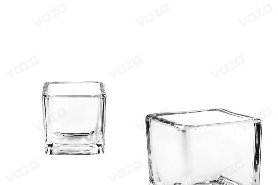 Vazo qelqi dekorative katrore për qirinj 52x50 mm Vazo qelqi dekorative katrore për qirinj 52x50 mm-imazh_produkt
