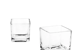 Deko Glas für Kerzen viereckig 60x60 mm-1