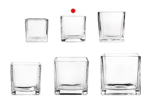Deko Glas für Kerzen viereckig 60x60 mm-3