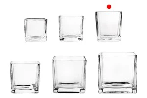 Deko Glas für Kerzen und Öllämpchen viereckig 73x76 mm-3