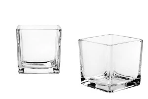 Deko Glas für Kerzen und Öllämpchen viereckig 100x100mm-1