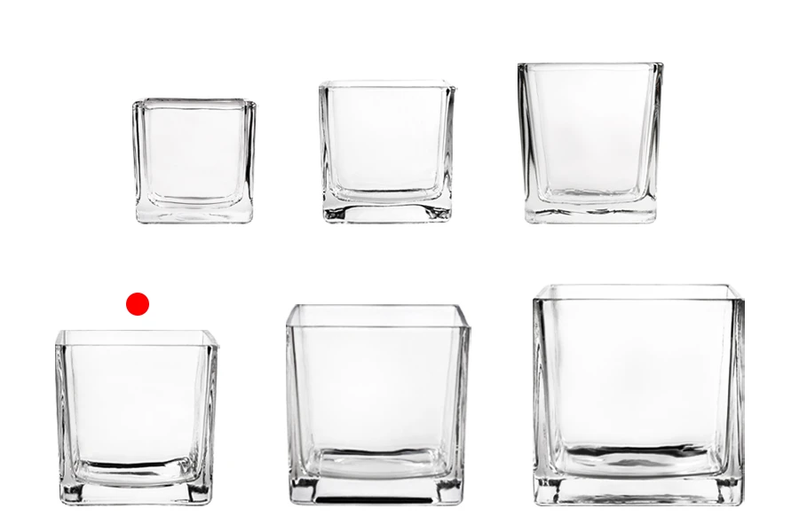 Deko Glas für Kerzen und Öllämpchen viereckig 100x100mm Deko Glas für Kerzen und Öllämpchen viereckig 100x100mm