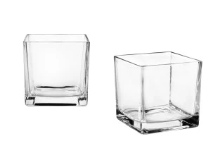 Deko Glas für Kerzen und Öllämpchen viereckig 120x120 mm-1