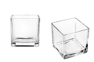 Deko Glas für Kerzen und Öllämpchen viereckig 120x120 mm-2