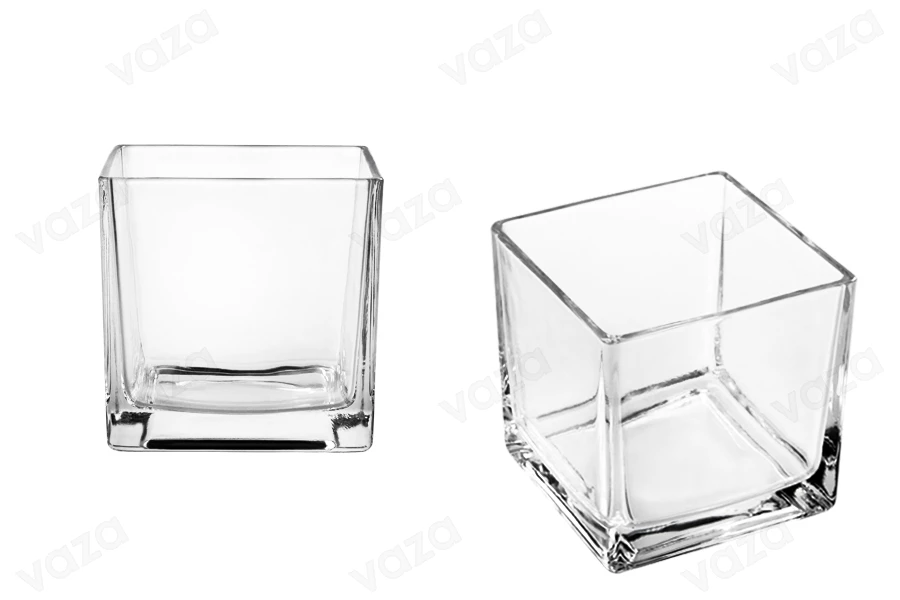 Square tealight glass holder in size 120x120 mm-image_dimensions