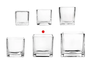 Deko Glas für Kerzen und Öllämpchen viereckig 120x120 mm-3
