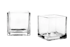 Deko Glas für Kerzen und Öllämpchen viereckig 150x150mm-1
