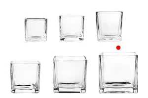 Deko Glas für Kerzen und Öllämpchen viereckig 150x150mm-3