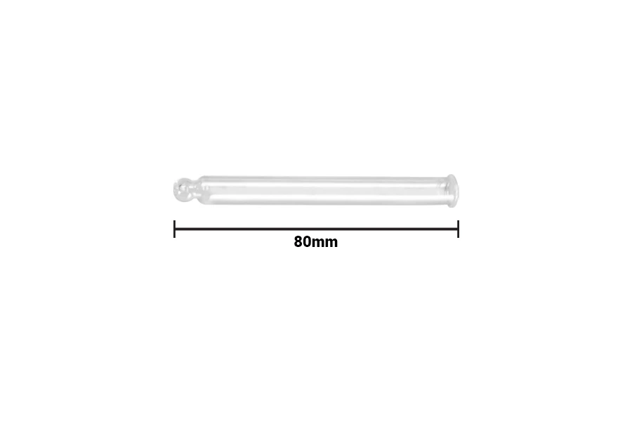 Σωλήνας γυάλινος, διάφανος για PP24 (60 ml) - μήκος 80 mm Σωλήνας γυάλινος, διάφανος για PP24 (60 ml) - μήκος 80 mm
