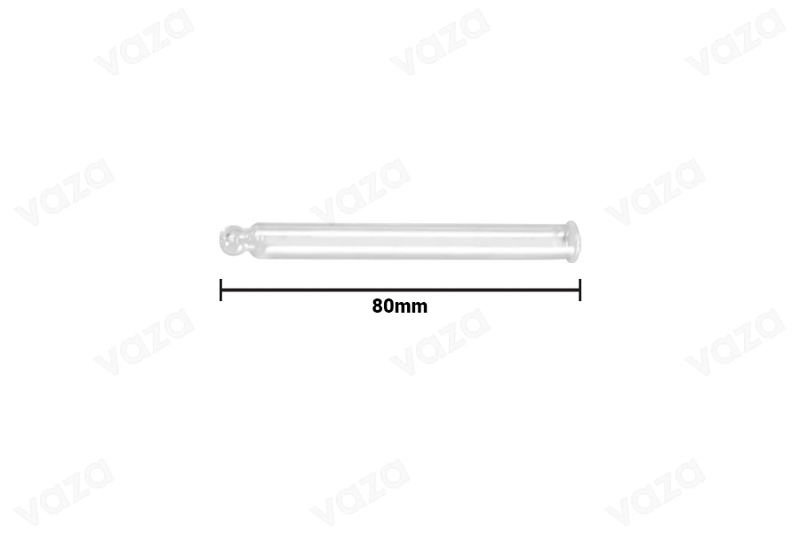 Σωλήνας γυάλινος, διάφανος για PP24 (60 ml) - μήκος 80 mm-εικόνα_διαστάσεις