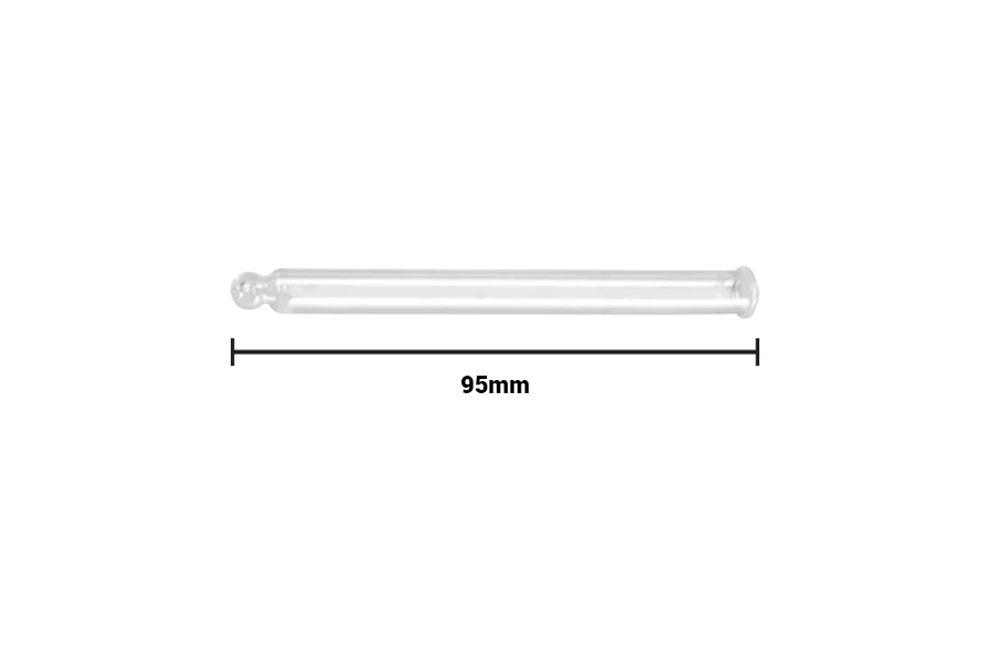 Σωλήνας γυάλινος, διάφανος για PP28 (100 ml) - μήκος 95 mm Σωλήνας γυάλινος, διάφανος για PP28 (100 ml) - μήκος 95 mm