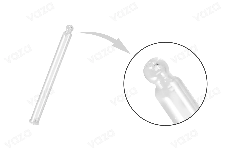 Gypë pikatore qelqi transparente me majë topi për pikatore 100 ml me PP28 - Gjatësia e tubit 95 mm-imazh_produkt