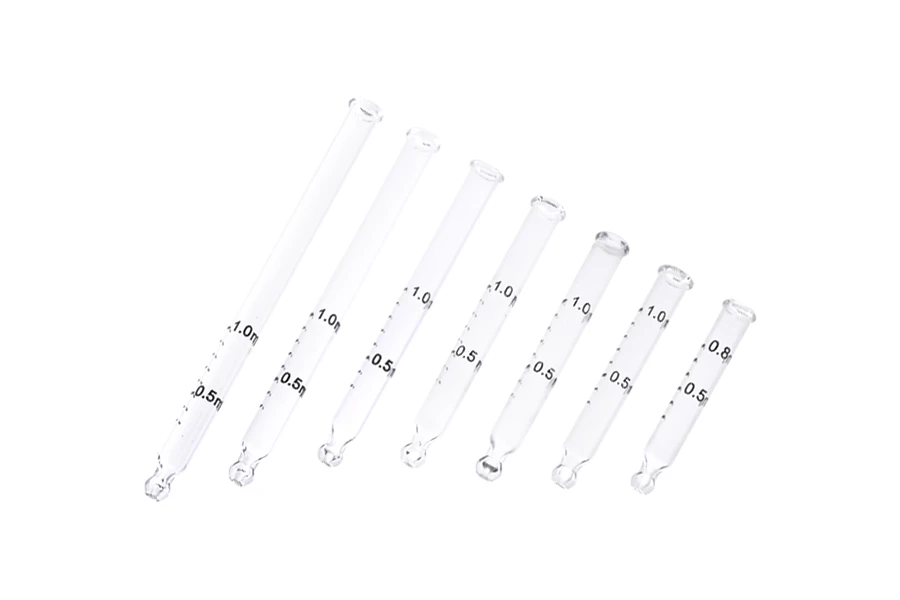 Tube compte-gouttes en verre gradué avec embout sphérique pour compte-gouttes de 5 à 100 ml