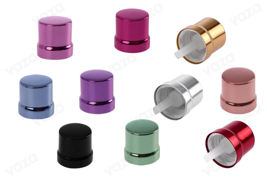 Tappo di sicurezza in alluminio PP18 con contagocce interno in vari colori. Tappo di sicurezza in alluminio PP18 con contagocce interno in vari colori.-immagine_prodotto
