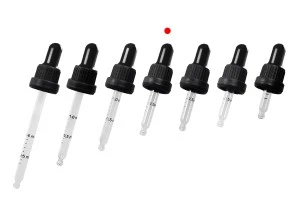 Σταγονομετρητής 20 ml με μαύρο φαρδύ καπάκι ασφαλείας, διαβάθμιση και πιπίλα σε μαύρο ΜΑΤ ή γυαλιστερό χρώμα - σε ατομική συσκευασία-6