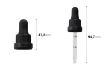 Σταγονομετρητής 30 ml με μαύρο φαρδύ καπάκι ασφαλείας, διαβάθμιση και πιπίλα σε μαύρο ΜΑΤ ή γυαλιστερό χρώμα - σε ατομική συσκευασία Σταγονομετρητής 30 ml με μαύρο φαρδύ καπάκι ασφαλείας, διαβάθμιση και πιπίλα σε μαύρο ΜΑΤ ή γυαλιστερό χρώμα - σε ατομική συσκευασία